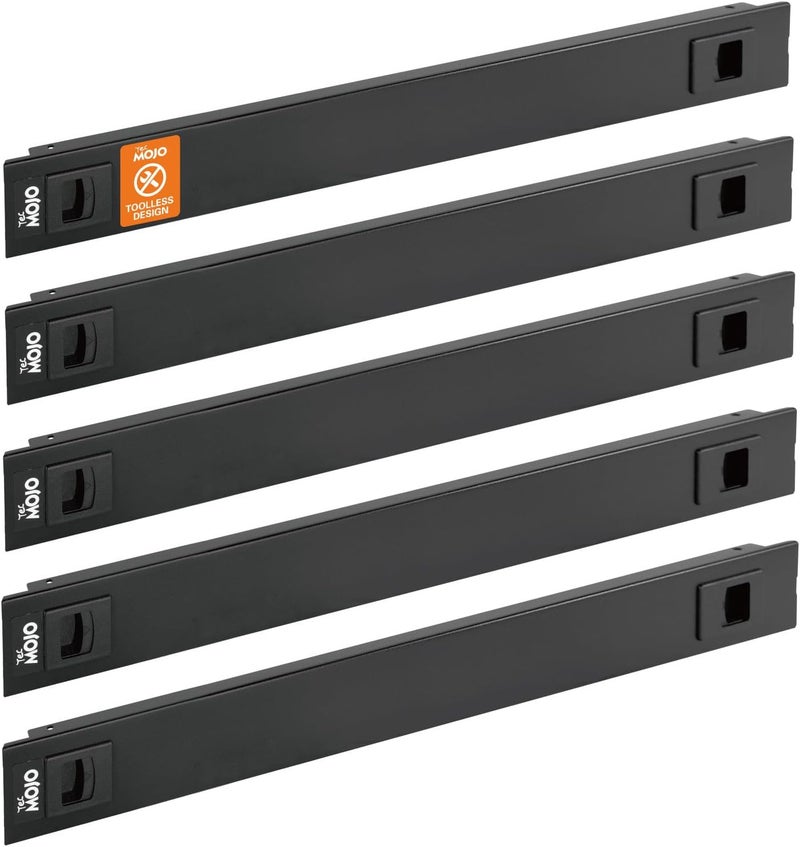 Tecmojo 5 Pack 1U Blank Panel, Cold Rolled Steel Rack Blank Panel, Rack Mount Plate for 19 in Server Rack Enclosure or Network Cabinet, Toolless Mounting, Black - Image 1